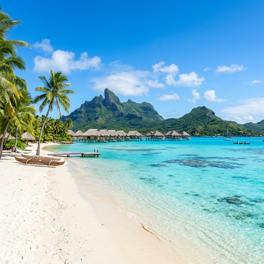Tropical beach postcard